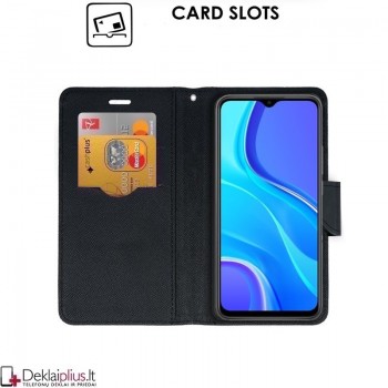 Atverčiamas dėklas su skyreliais - auksinės spalvos (Xiaomi Redmi 9)
